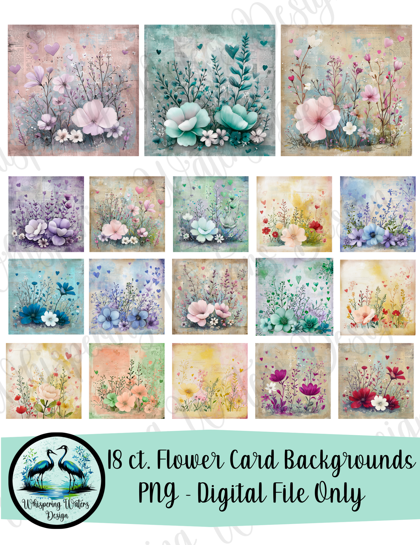 18 Flower Card Backgrounds