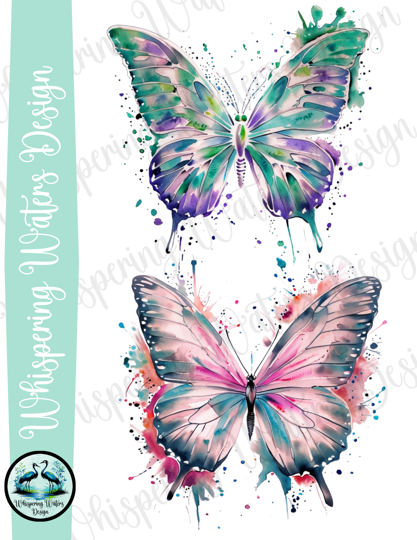10 Watercolor Butterfly PNGs