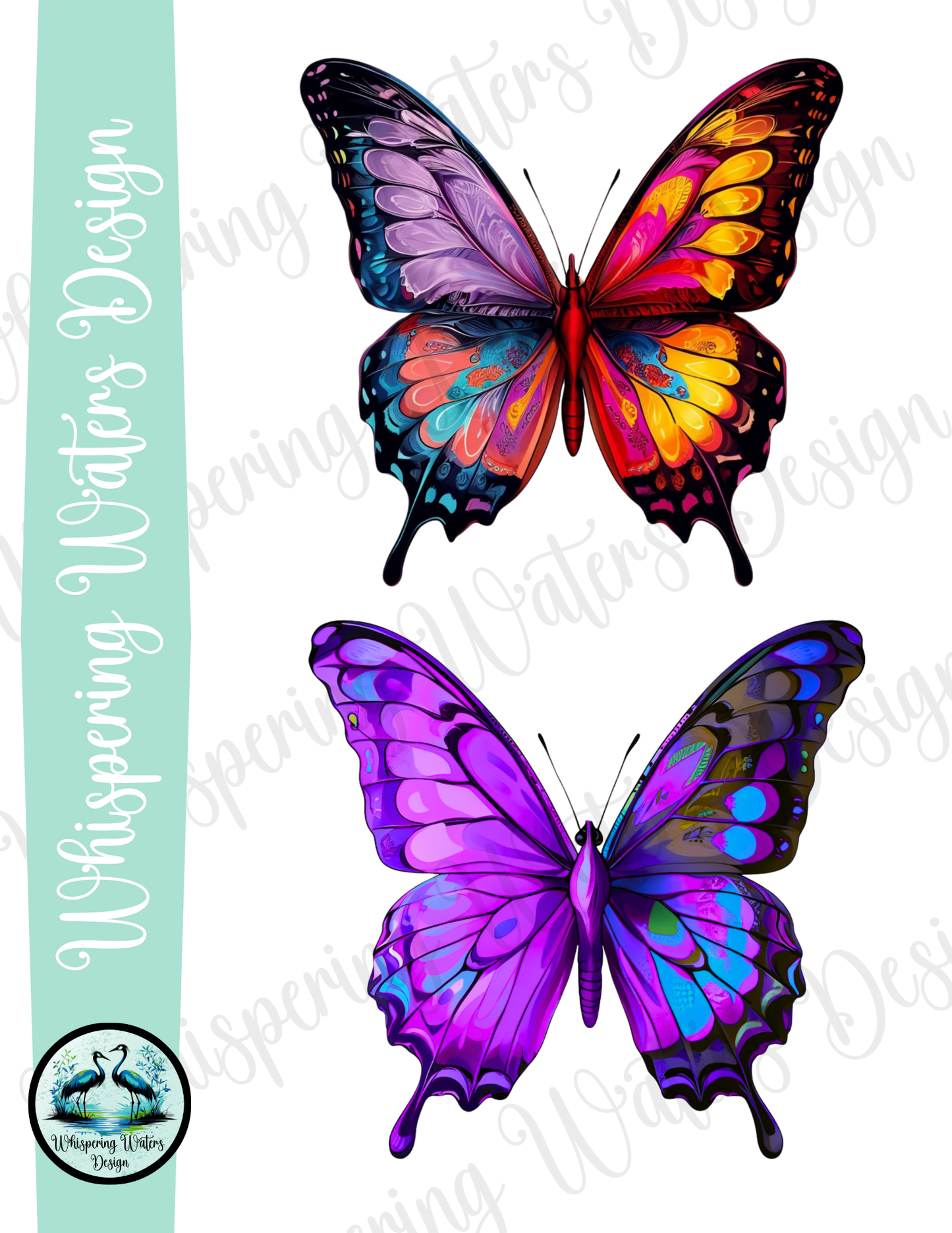 10 PNG Digital Style Butterflies