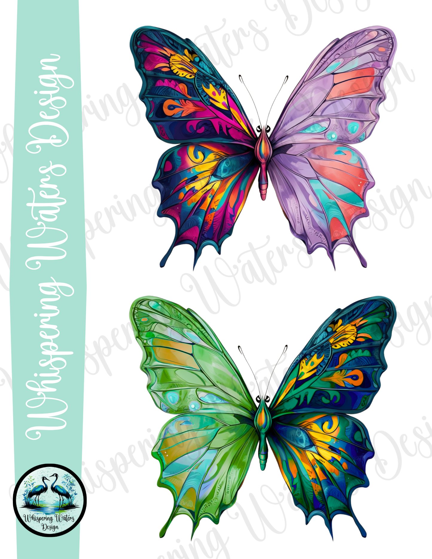 10 PNG Digital Style Butterflies