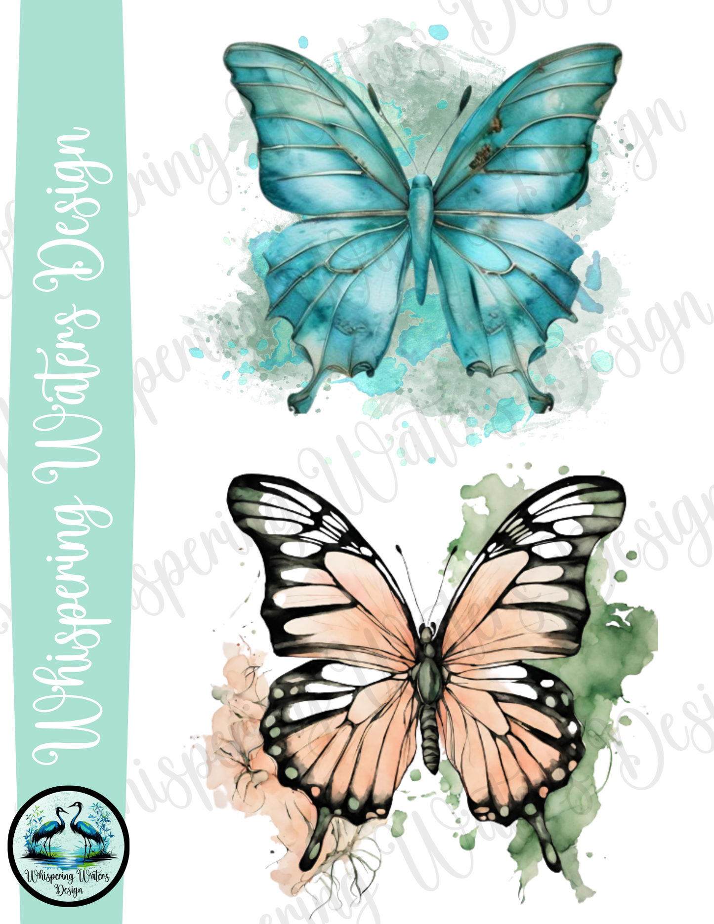 10 Watercolor Butterfly PNGs
