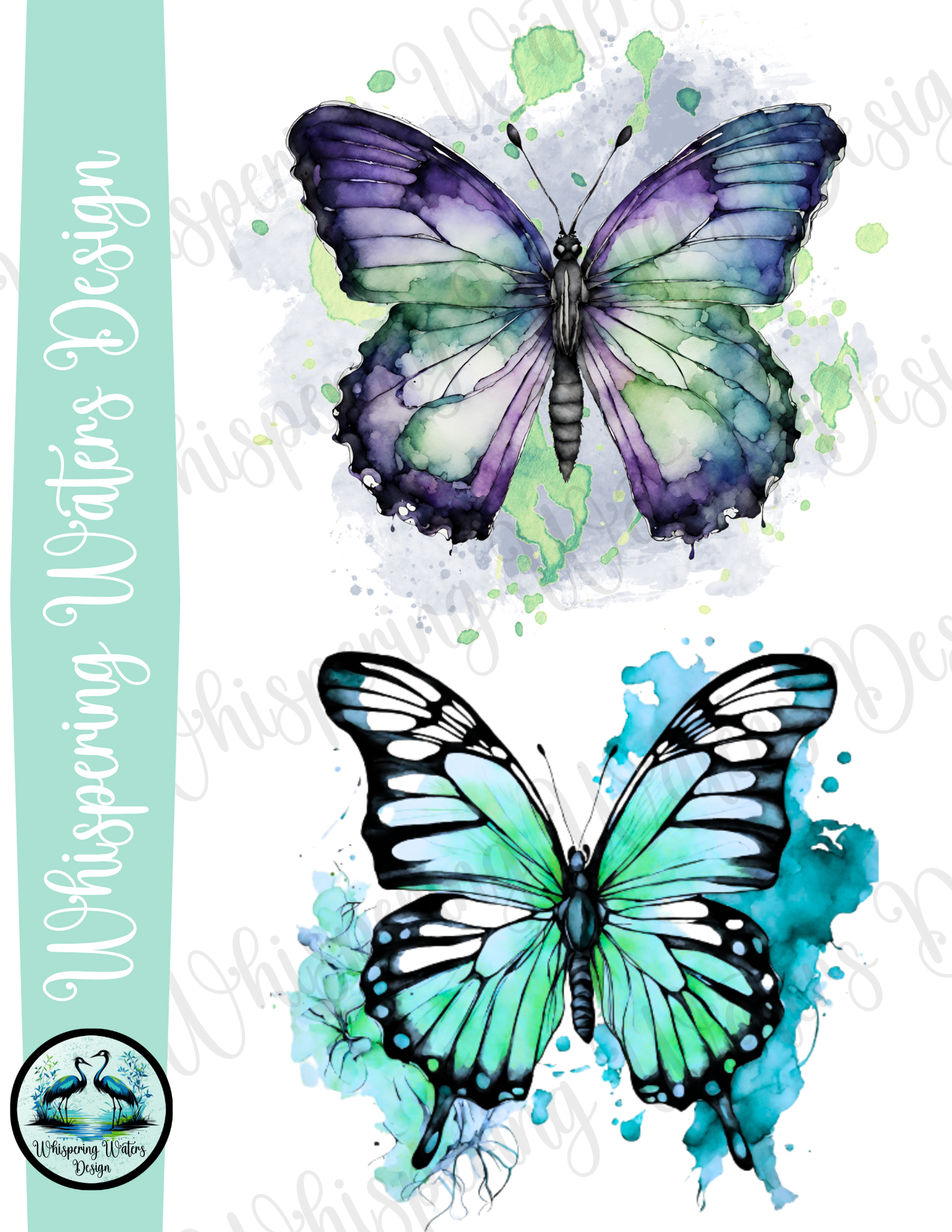 10 Watercolor Butterfly PNGs