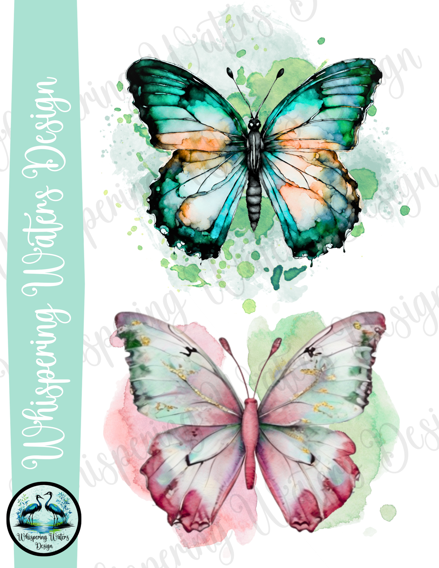 10 Watercolor Butterfly PNGs