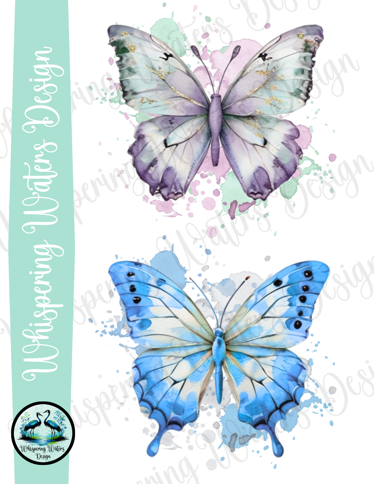 10 Watercolor Butterfly PNGs
