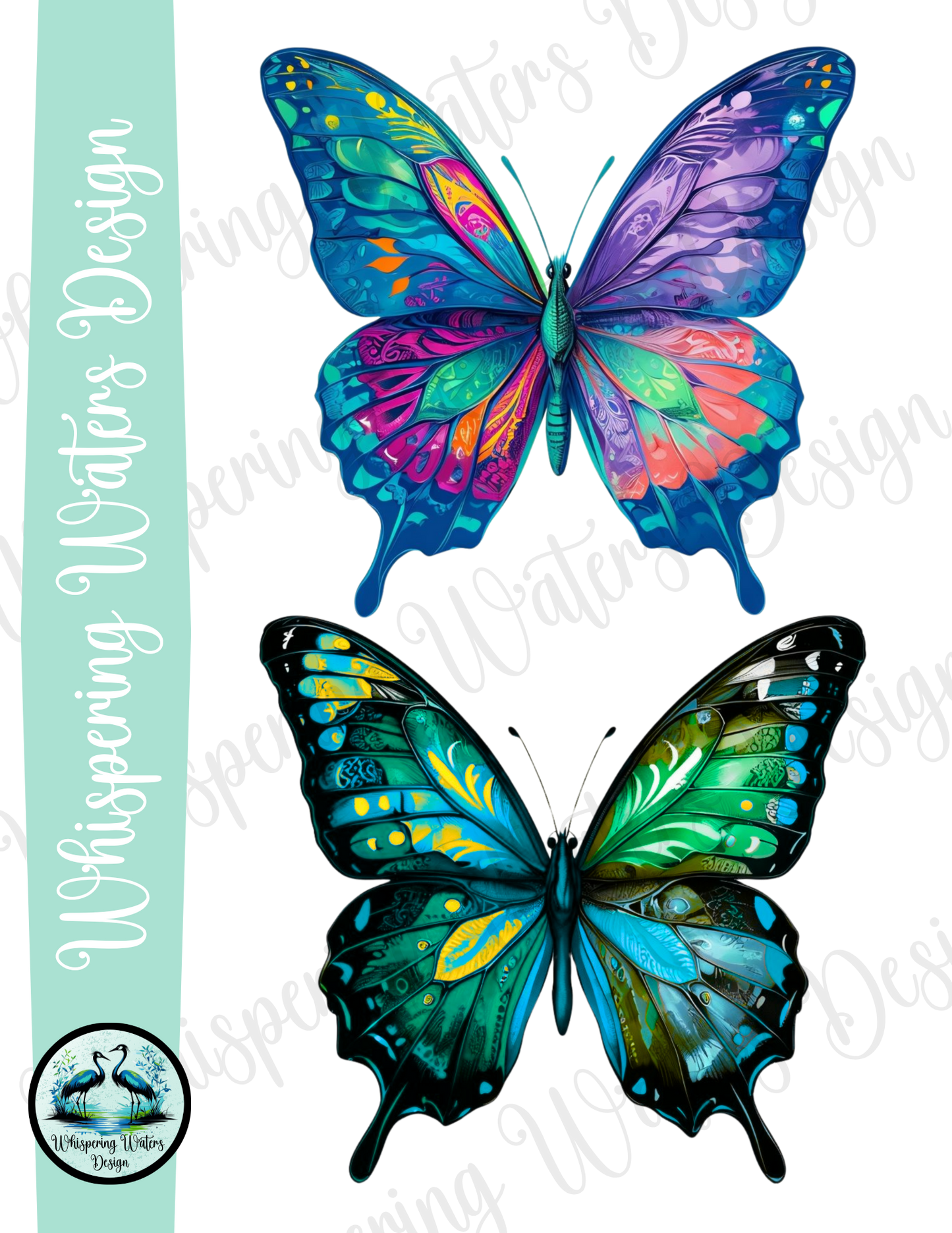 10 PNG Digital Style Butterflies